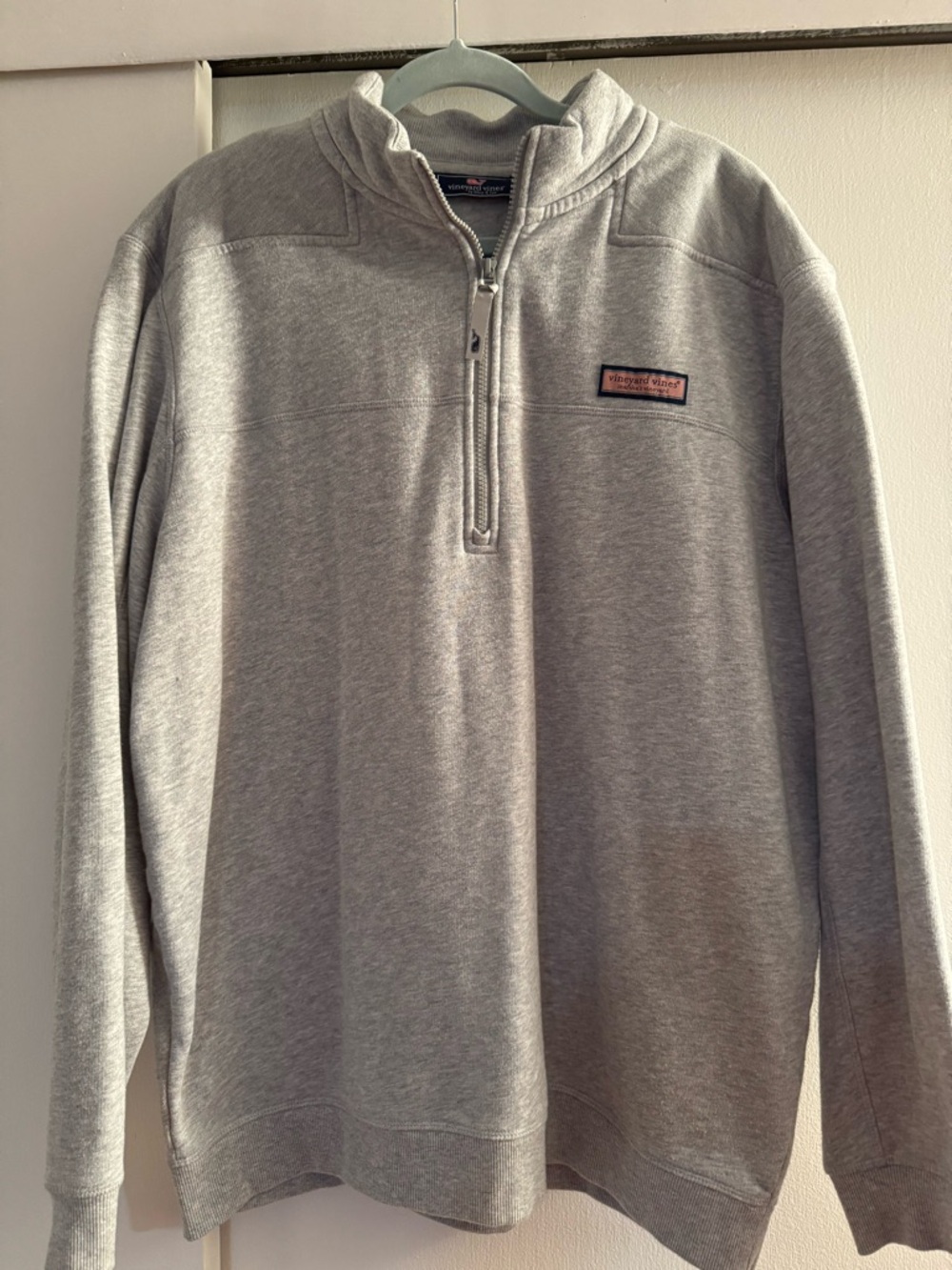 Vineyard Vines Light Gray Quarter-Zip Pullover Sweater
